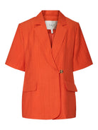 YAS YASSTAW Blazer Manches 2/4 Femme Rouge cerise