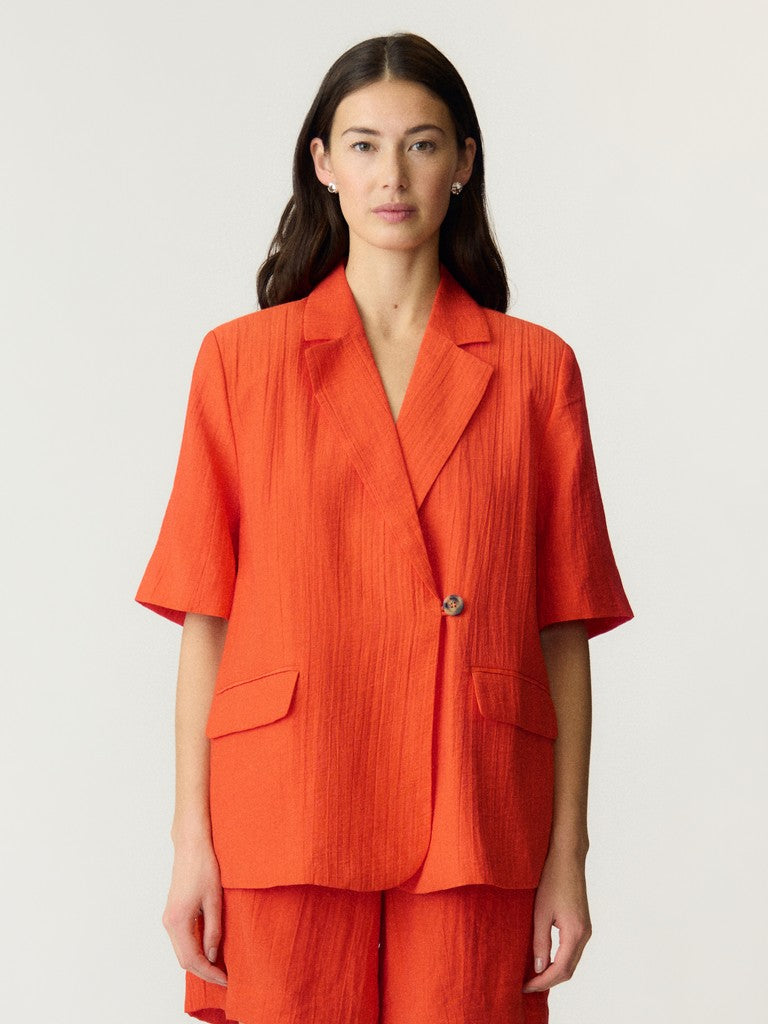 YAS YASSTAW Blazer Manches 2/4 Femme Rouge cerise