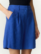 YAS YASPRIMO Short Taille Haute Femme Bleu éclatant