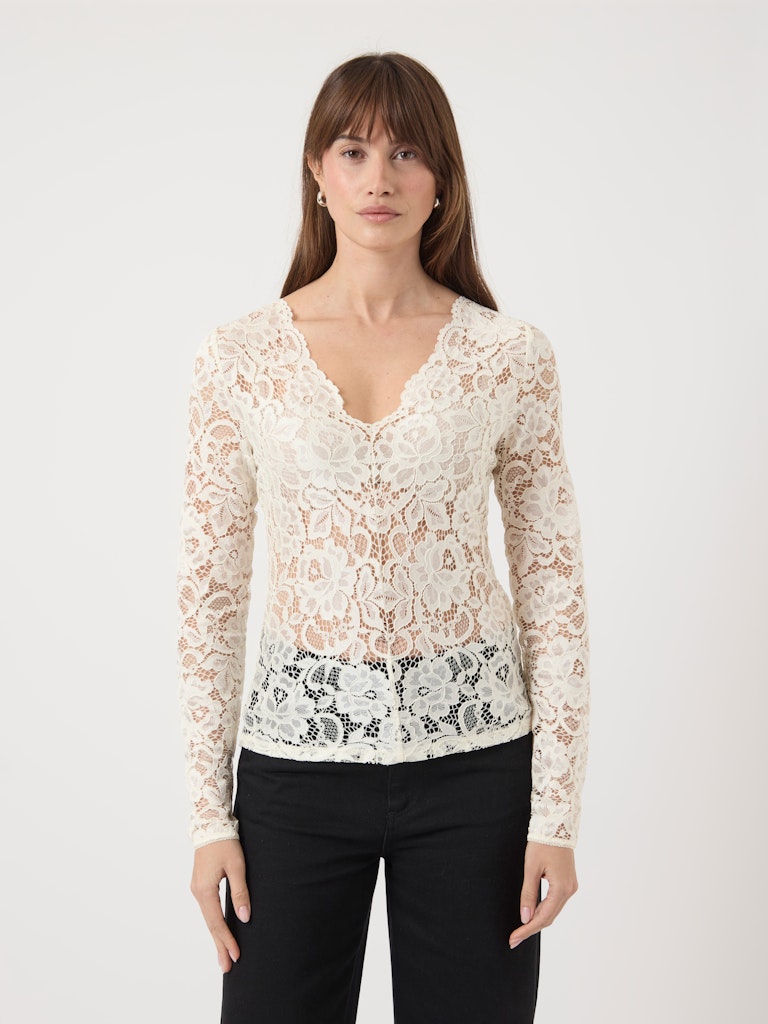 YASLACEY Top en dentelle col V Pristine – YAS | Appart 17