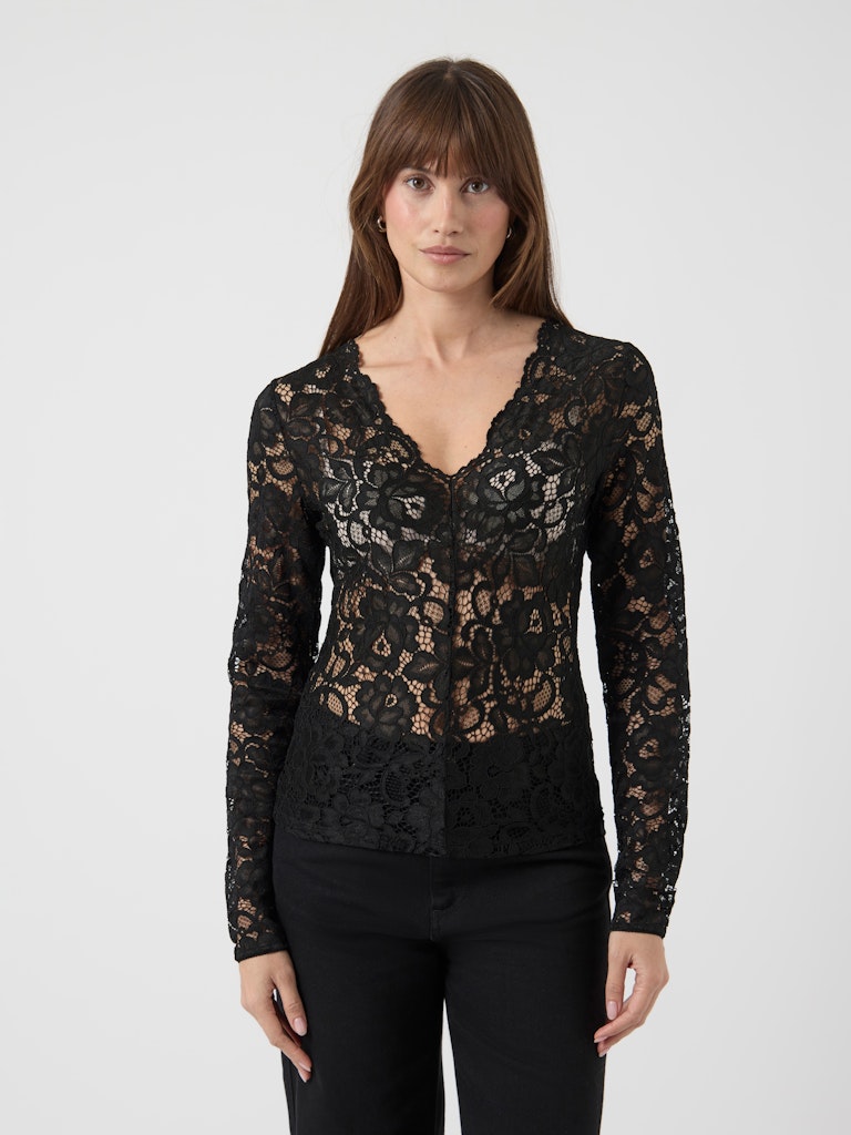 YASLACEY Top en dentelle col V Black – YAS | Appart 17