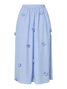 YAS YASFERIMA Jupe longue rayures Skyway bleu ciel taille haute — vue 1
