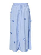 YAS YASFERIMA Jupe longue rayures Skyway bleu ciel taille haute — vue 2