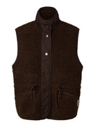 PCKATTY Gilet sans manches en teddy à col montant — Pieces — Hot Fudge — packshot 4 | Appart 17 Bruxelles