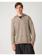 Quarter Zip Sweater — Brown Multi — vue 5