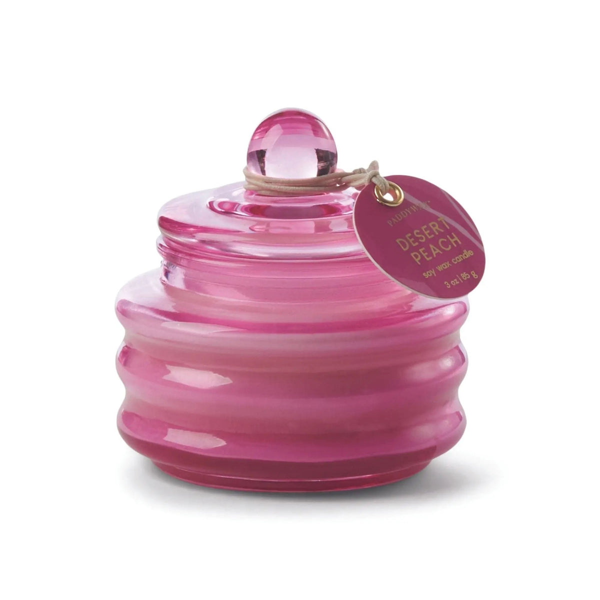 Paddywax Beam Bougie parfumée en verre rose fuchsia 85 g — Paddywax — Desert Peach — packshot 2 | Appart 17 Bruxelles