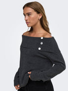 JDY ALIANA Pull en maille épaules dénudées — vue 4