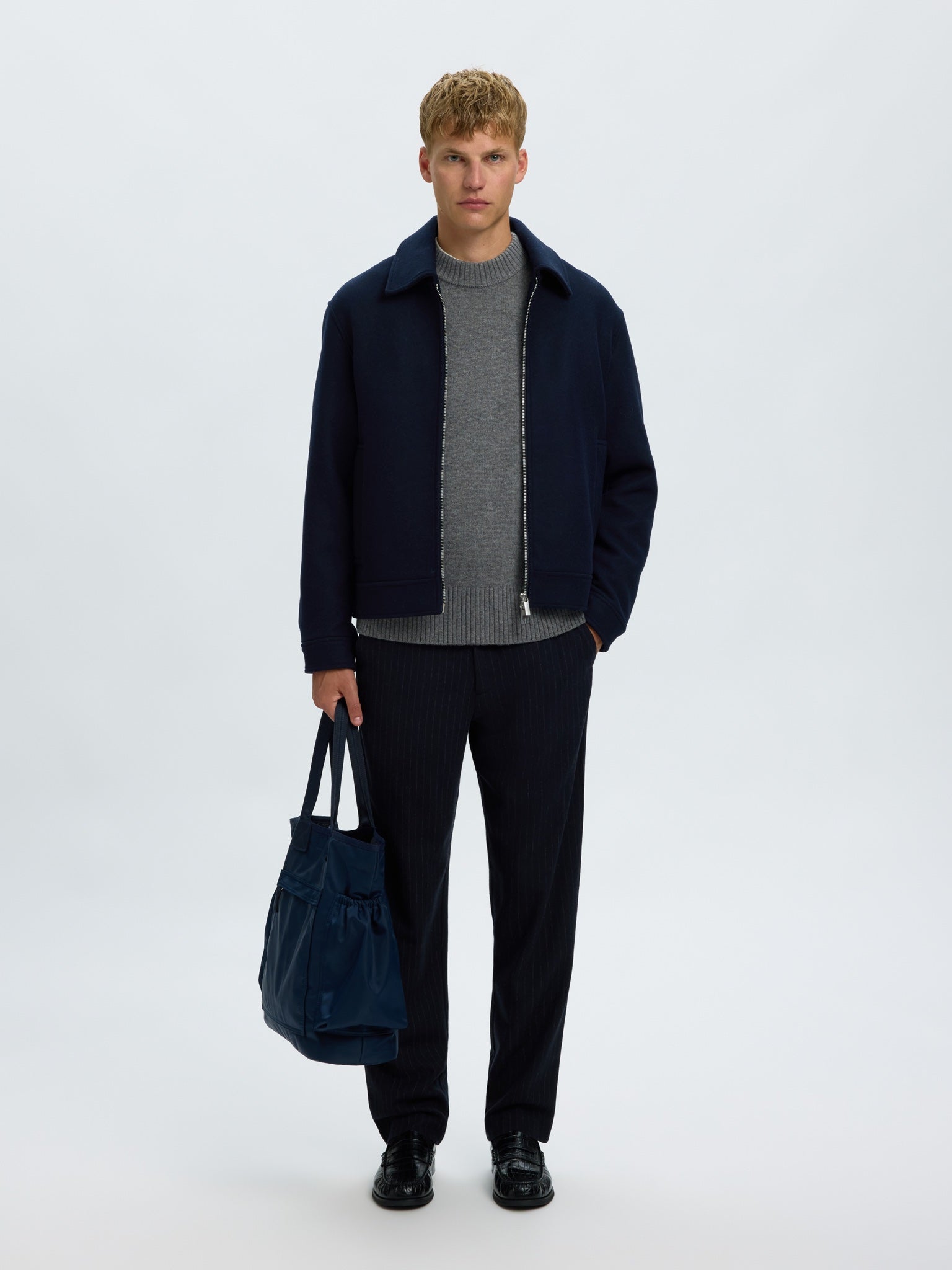 SLMPHILIP Veste en laine recyclée — Sky Captain — vue 5