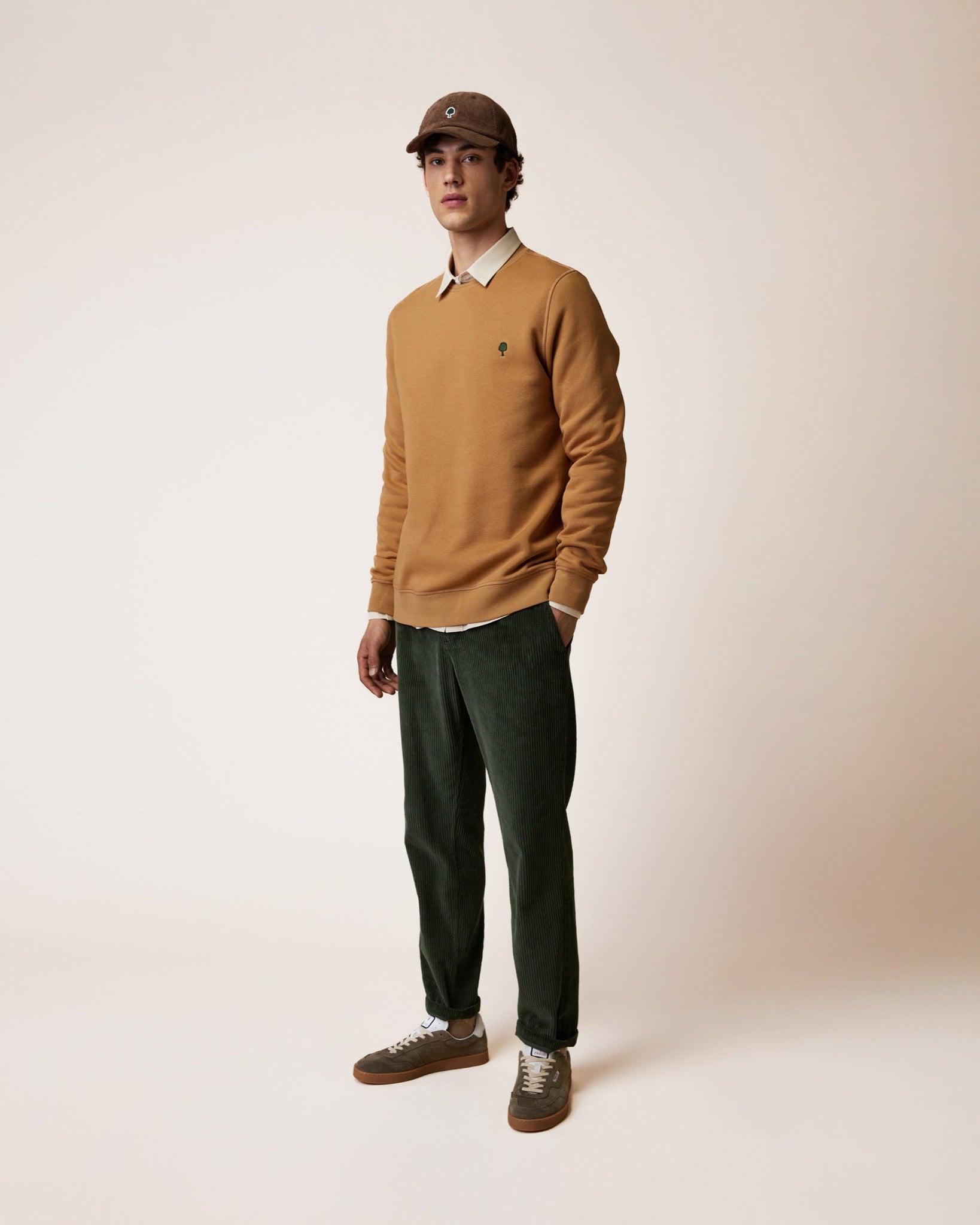 FAGUO DONZY Sweat col rond — Camel — vue 5