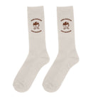 Chaussettes brodées à message — ATELIER PISTACHE — more espresso less depresso — packshot | Appart 17 Bruxelles