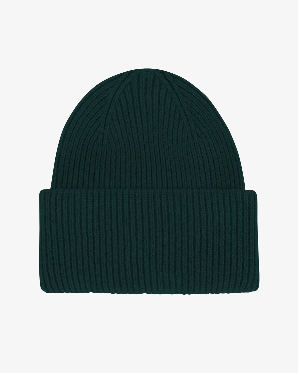Colorful Standard Merino Wool Hat Bonnet côtelé à large revers laine mérinos — Colorful Standard — Emerald Green — packshot 5 | Appart 17 Bruxelles