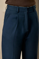 Pantalon carotte Parot à plis marqués — Marine — vue 4