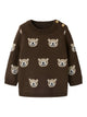 NBMNEIL Pull bébé en maille à oursons — name it — Chocolate Brown — vue de face | Appart 17 Bruxelles