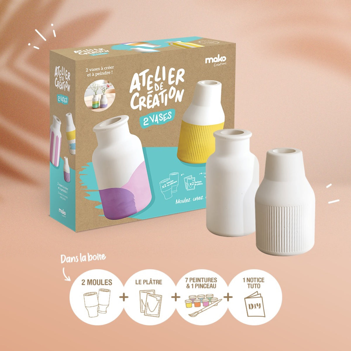Atelier de création 2 vases — mako moulages — 2 vases — autre vue 2 | Appart 17 Bruxelles