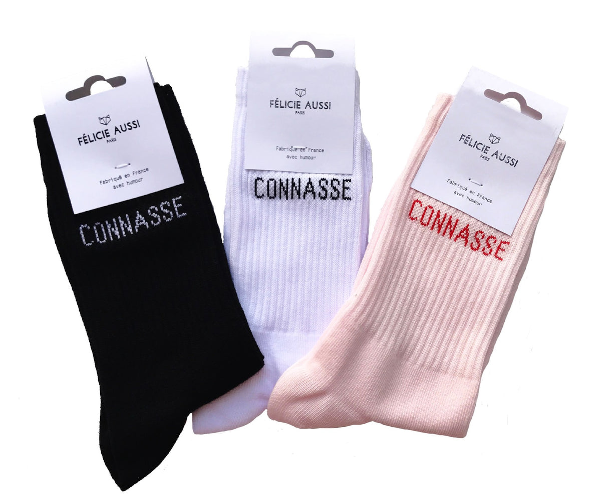 Félicie Aussi Chaussettes « Connasse » — Felicie Aussi — Blanc — vue 2 2 | Appart 17 Bruxelles