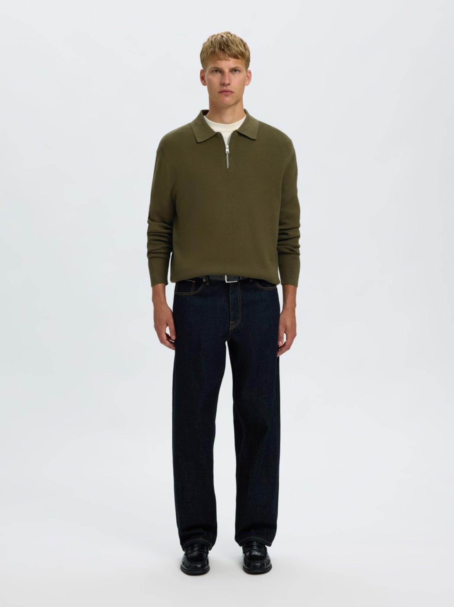SLMTELLER Polo demi-zip en maille — Kalamata — vue 5
