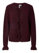 PCSALLY Cardigan réversible à nouer et poignets volantés — Pieces — Winetasting Melange — packshot | Appart 17 Bruxelles