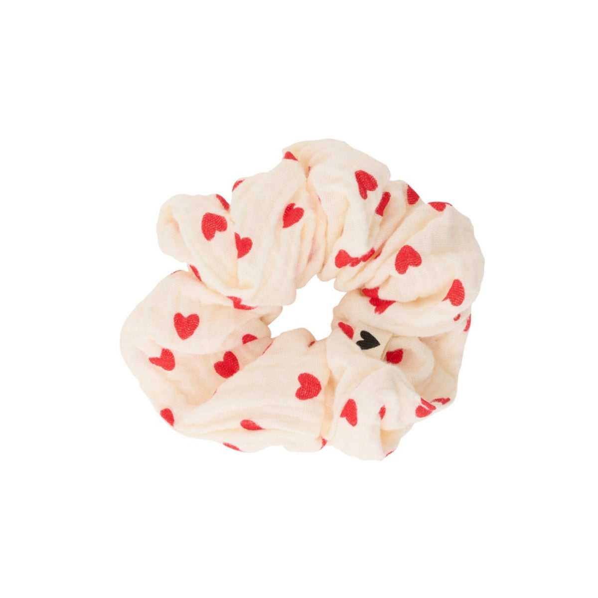 Chouchou en gaze de coton — Atelier Wagram — Cœurs rouges — packshot | Appart 17 Bruxelles