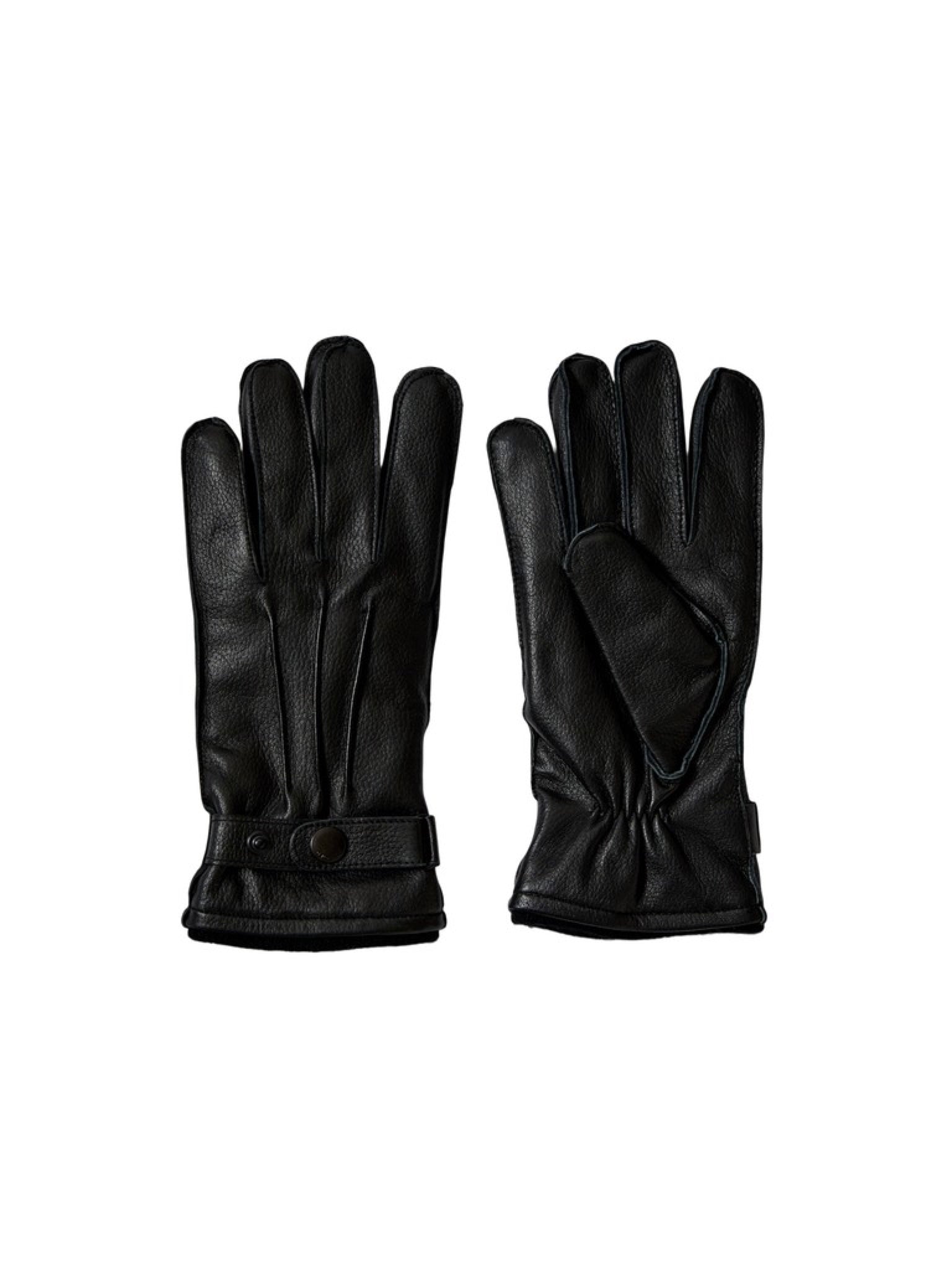SLMPOUL Gants en cuir d'agneau doublés laine — Selected Homme — Black — packshot | Appart 17 Bruxelles