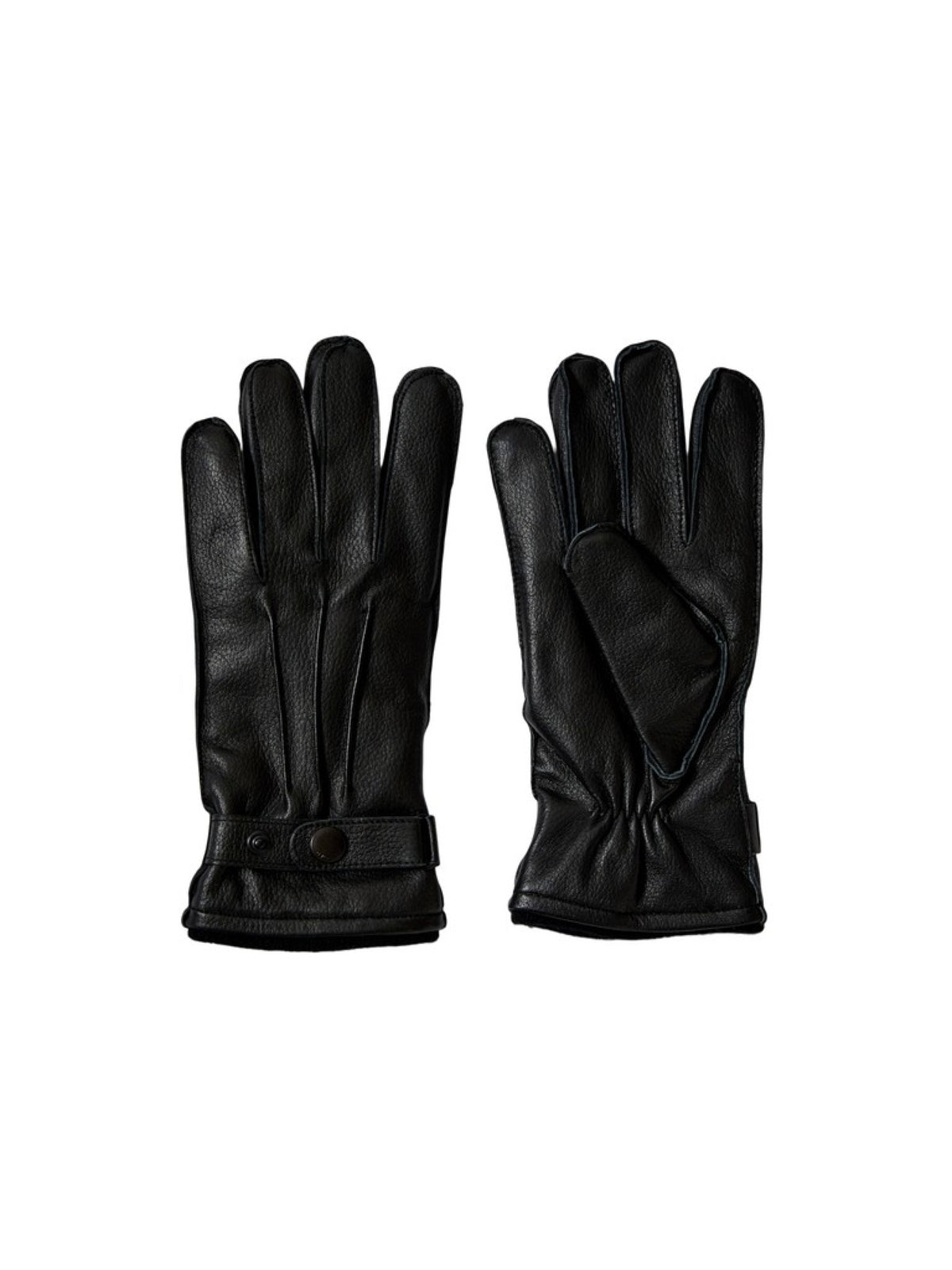 SLMPOUL Gants en cuir d'agneau doublés laine — Selected Homme — Black — packshot | Appart 17 Bruxelles