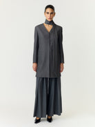YASINVA Robe courte à foulard — Gris chiné — vue 7