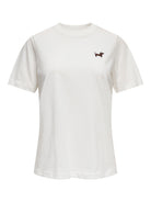 JDYPISA T-shirt col rond en coton bio à imprimé — JDY — Cloud Dancer / Dog — packshot | Appart 17 Bruxelles