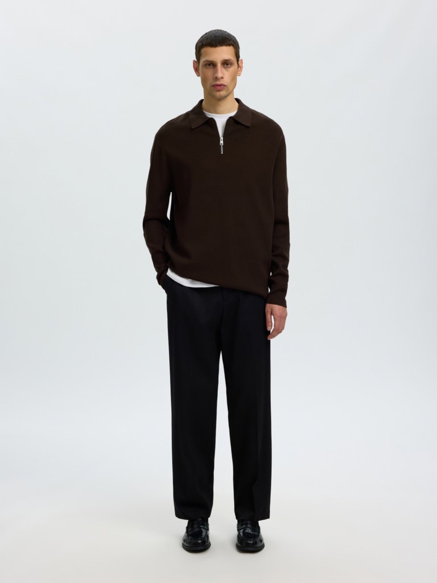 SLMTELLER Polo demi-zip en maille — Delicioso — vue 5