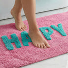 Tapis de bain « Happy » coloré — Fuchsia — vue 4, Fuchsia | Appart 17