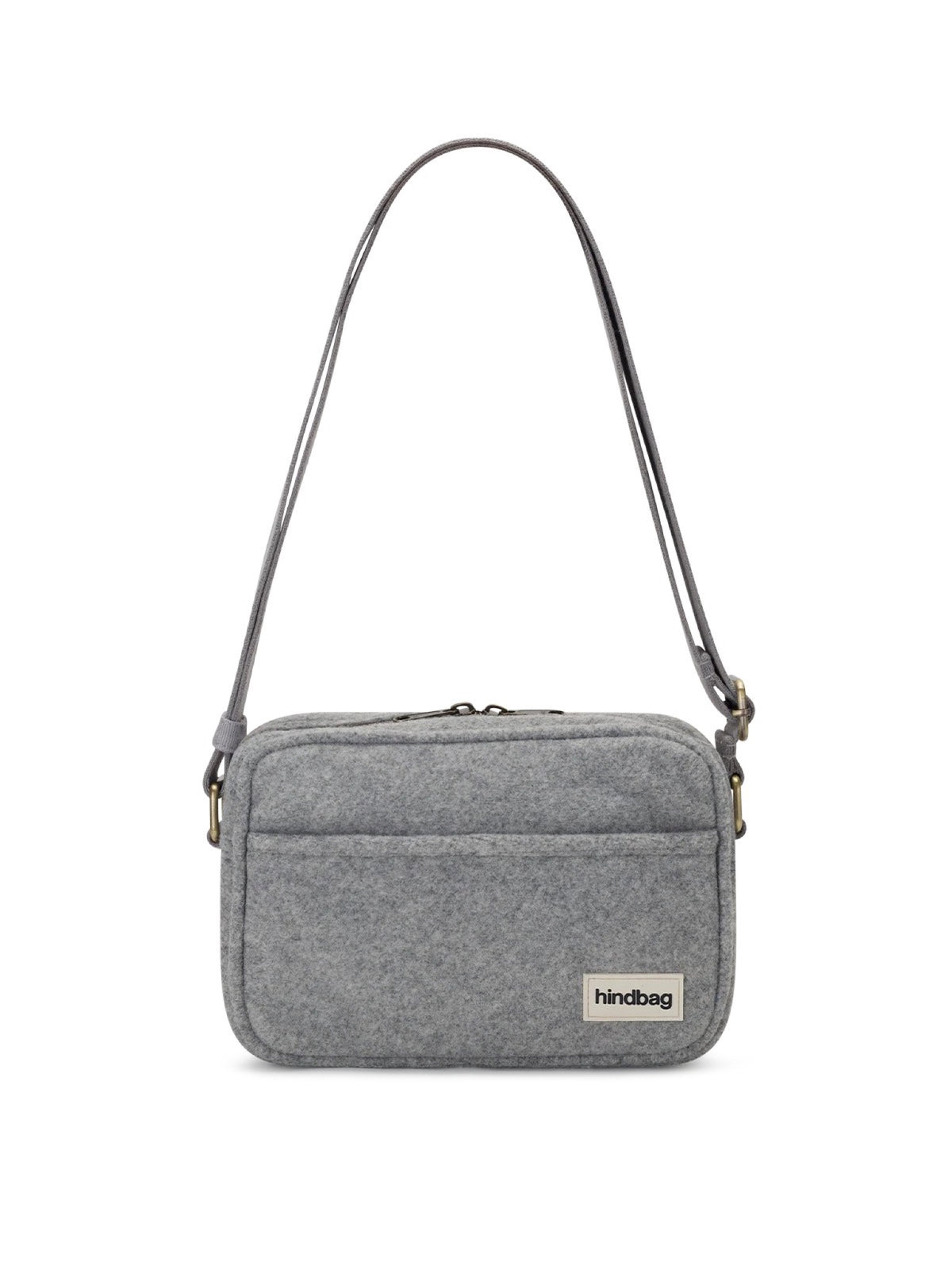 Hindbag Nino Sac bandoulière, tartan ou effet laine — Hindbag — Effet laine granite — packshot 3 | Appart 17 Bruxelles