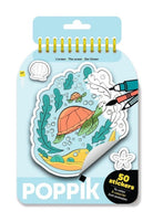 Carnet Poppik de 50 stickers à colorier — L'océan | Appart 17 Bruxelles