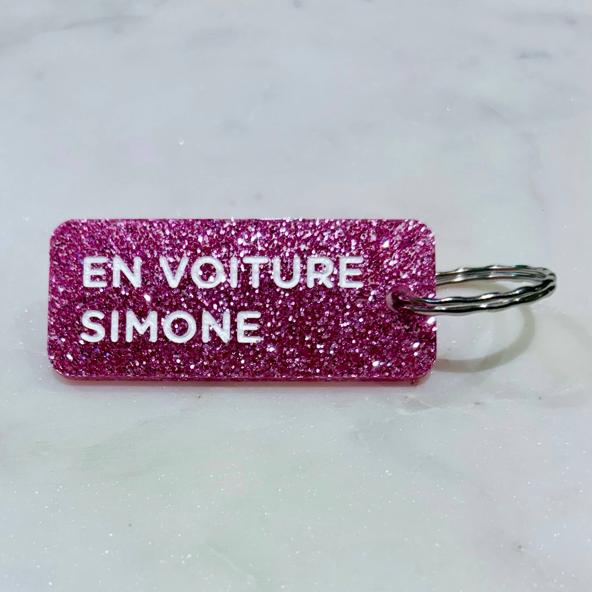 EN VOITURE SIMONE Porte-clés à paillettes Plus de Love: Violet — Appart 17 Bruxelles
