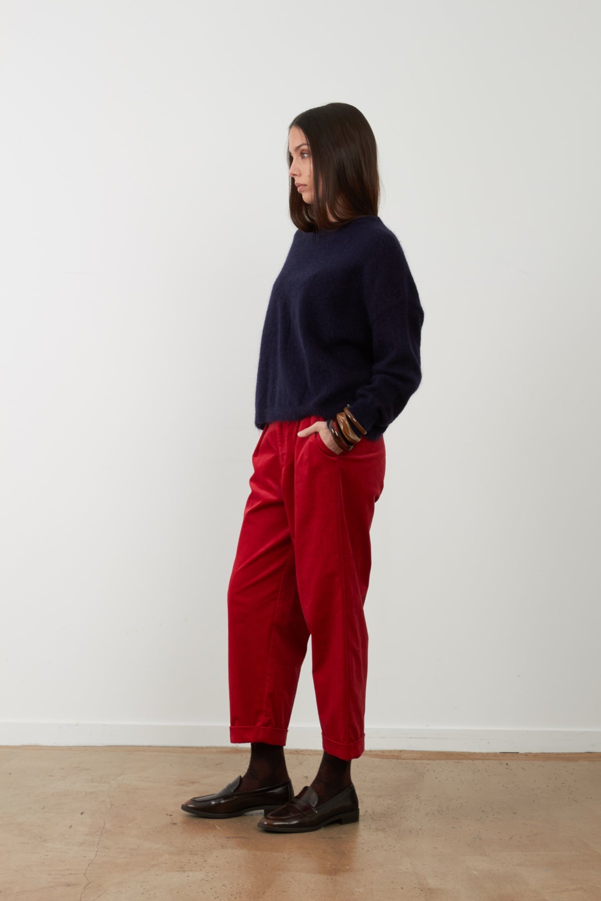 RANIA Pull en maille mohair — Navy — vue 2