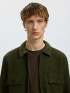 SLMNEALY Cardigan workwear en laine — Forest Night — vue 6