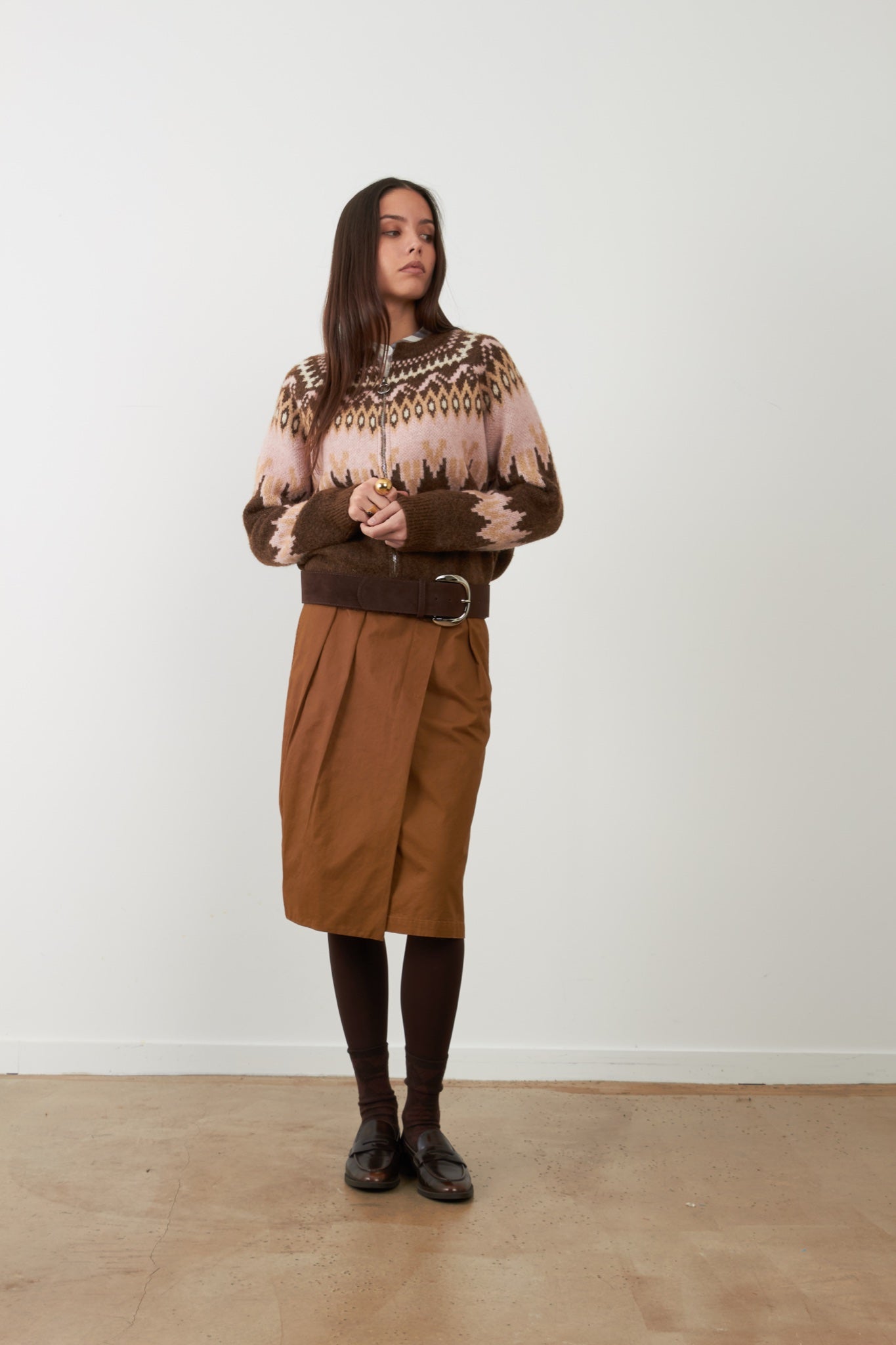 ALISTAIR Pull en maille bicolore — Choco Et Rose