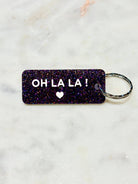 OH LA LA Porte-clés à paillettes Plus de Love: Violet
