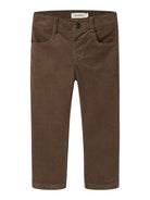 NMMRYANSOMBA Pantalon en velours côtelé garçon — Lil' Atelier — Teak — vue de face | Appart 17 Bruxelles