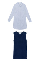 Robe 2-en-1 Modestine chemise et maille — Marine — vue 5