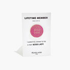 Félicie Aussi Pin's « Boss Lady » — Felicie Aussi — Rose pailleté — photo produit | Appart 17 Bruxelles