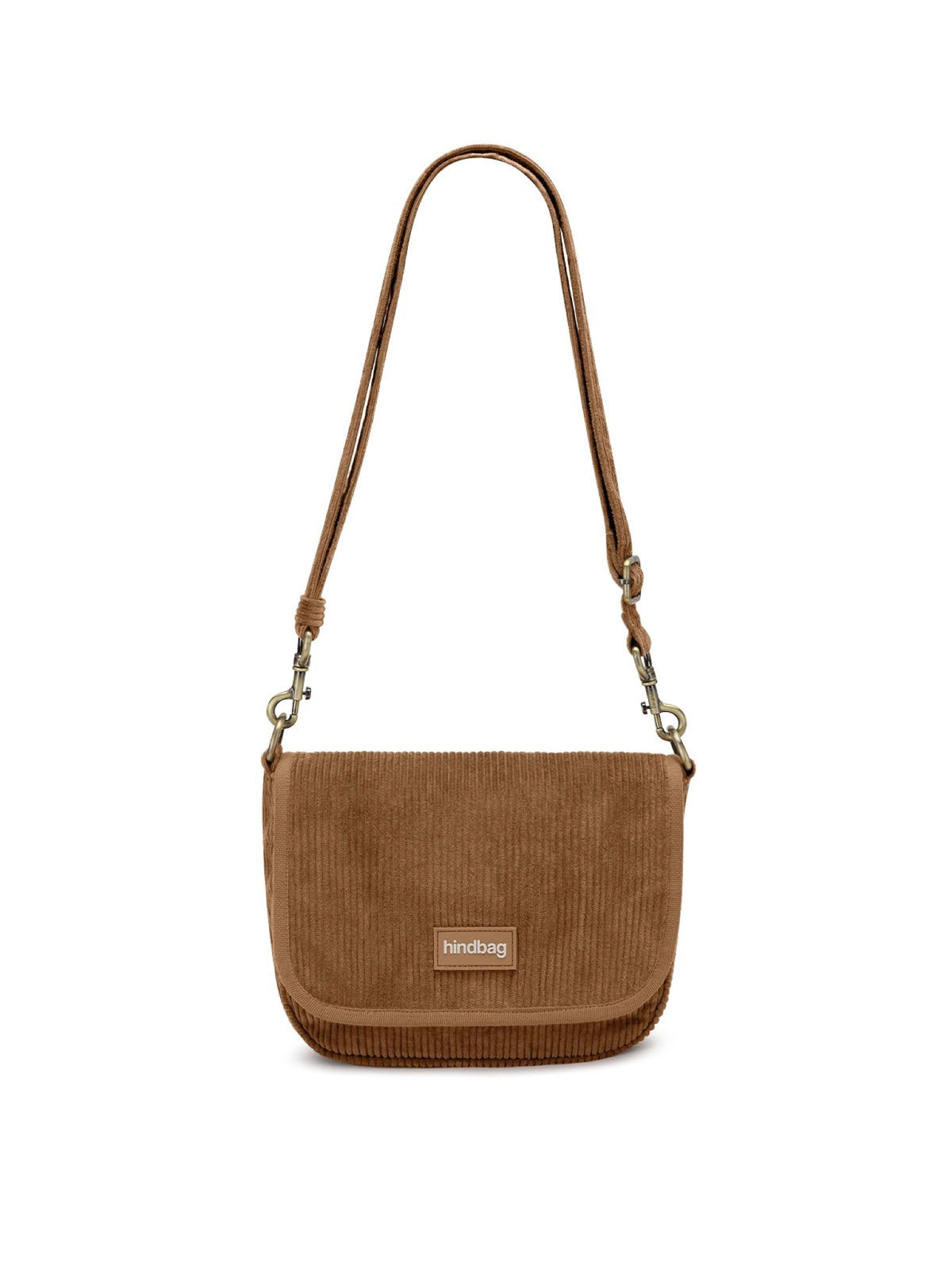 Hindbag Margault Sac bandoulière à rabat, velours ou tartan — Hindbag — Velours macchiato — packshot 3 | Appart 17 Bruxelles