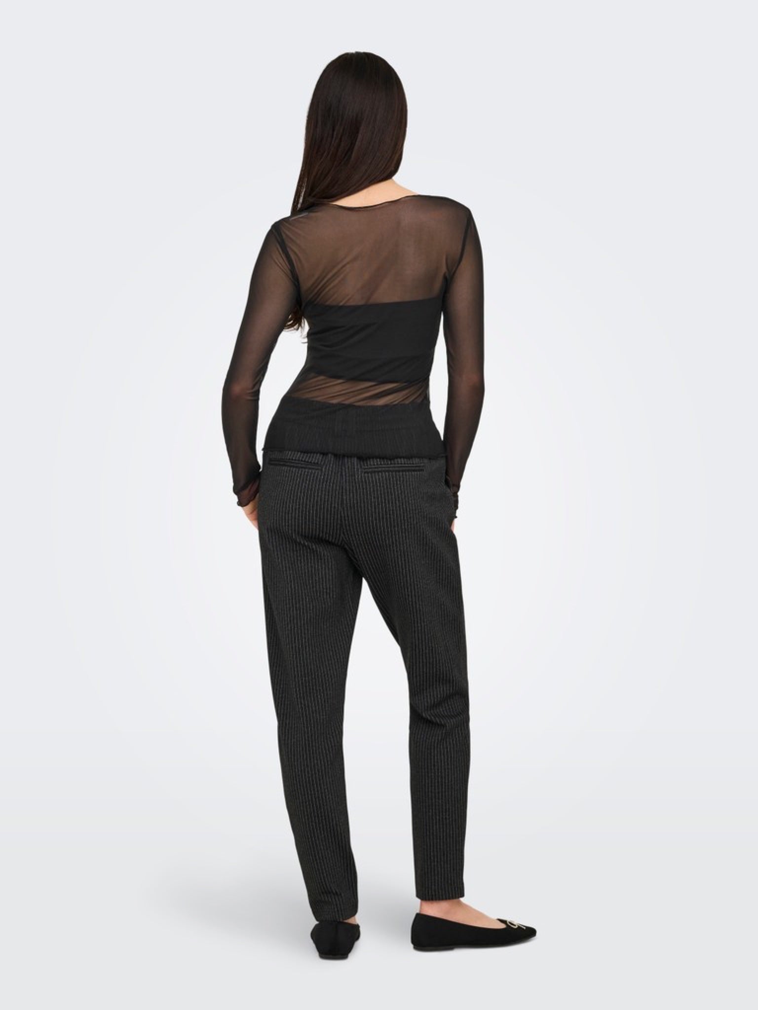 JDYELSA Top en mesh manches longues — Noir — vue 6