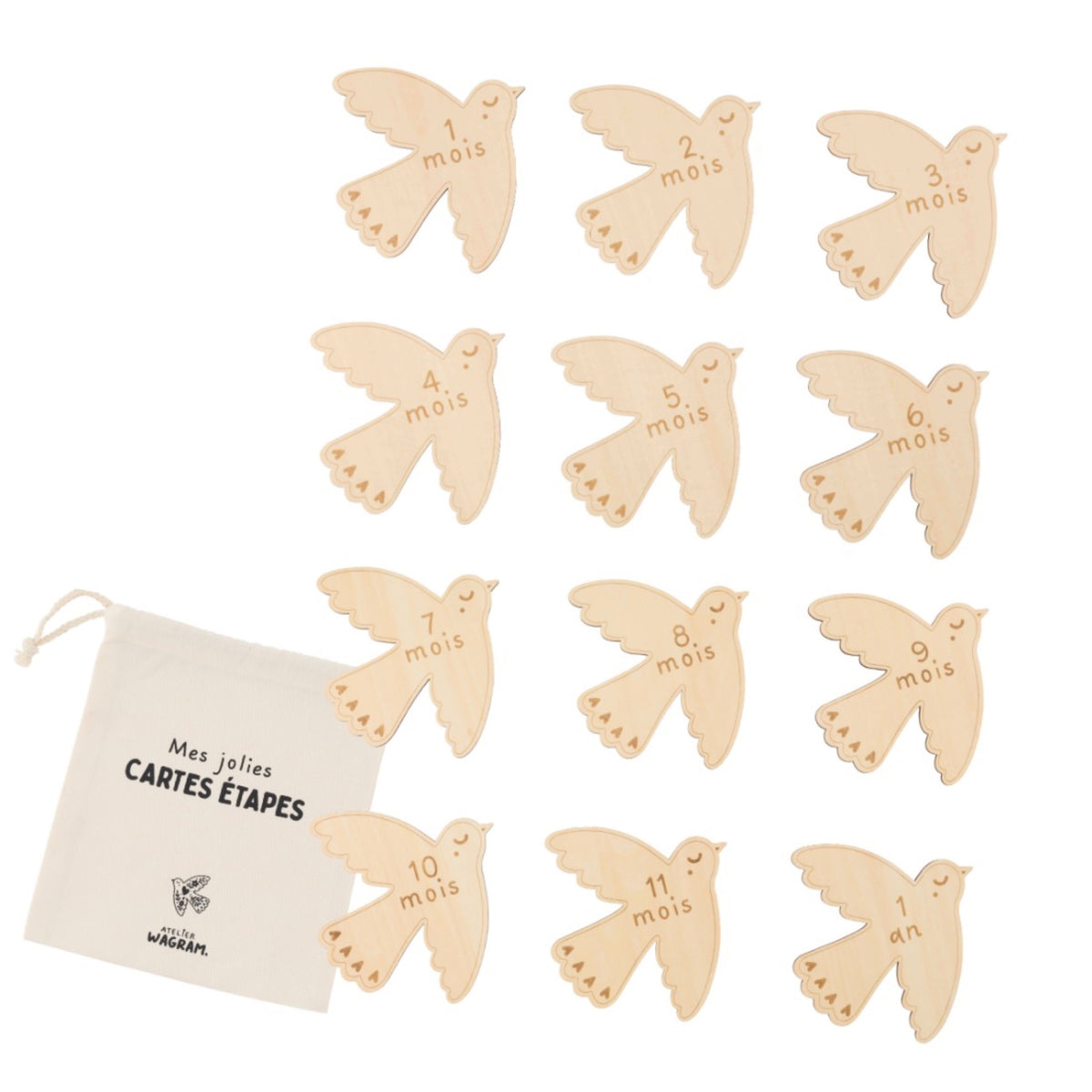 Cartes étapes de grossesse et de bébé en bois — Atelier Wagram — Colombes — autre vue 3 | Appart 17 Bruxelles