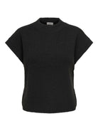 JDYELNE Pull manches courtes col rond en maille douce — JDY — Black — packshot | Appart 17 Bruxelles