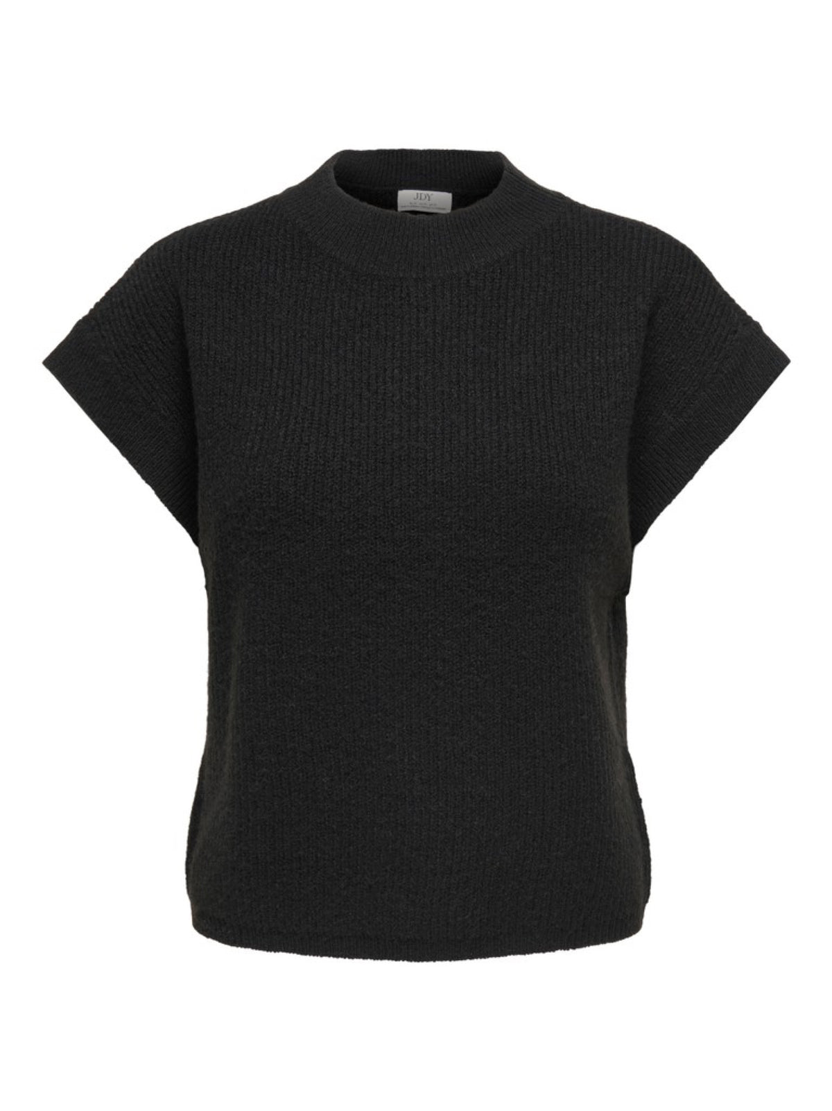 JDYELNE Pull manches courtes col rond en maille douce — JDY — Black — packshot | Appart 17 Bruxelles