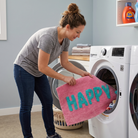 Tapis de bain « Happy » coloré — Fuchsia — vue 8, Fuchsia | Appart 17