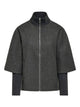 JDYMEMORY Veste courte zippée à col montant en lainage côtelé — JDY — Dark Grey Melange — packshot | Appart 17 Bruxelles