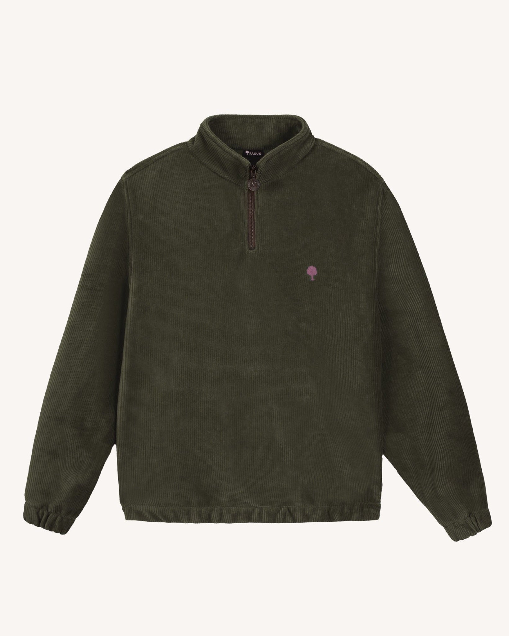 AMBOISE Sweat zippé col montant — Vert olive foncé — vue 2