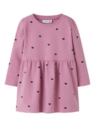 NMFDAVINA Robe sweat fille — name it — Mauve Orchid Hearts — vue de face | Appart 17 Bruxelles