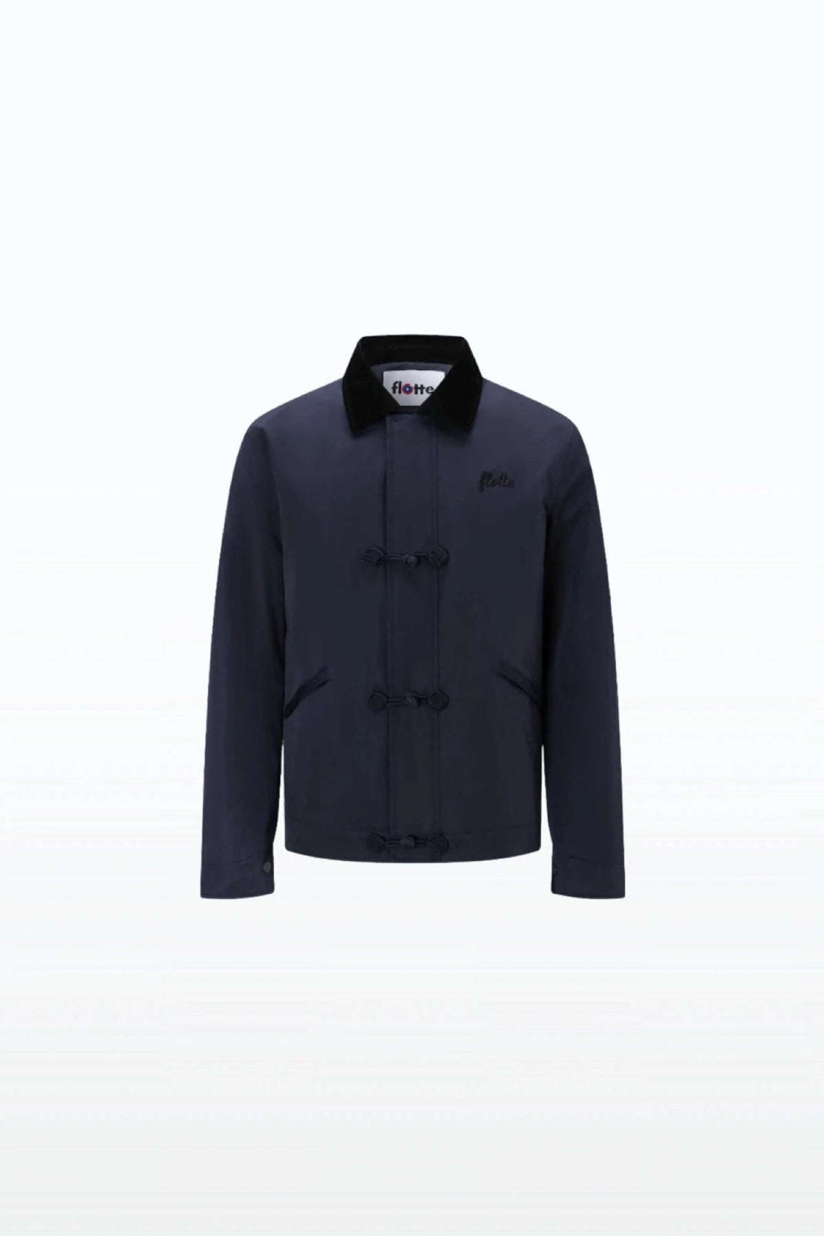 Flotte CARNOT Veste imperméable à brandebourgs — Flotte — Indigo — packshot 7 | Appart 17 Bruxelles