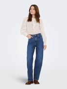 JDYBAILEY Jean barrel taille haute — Medium Blue Denim — vue 5
