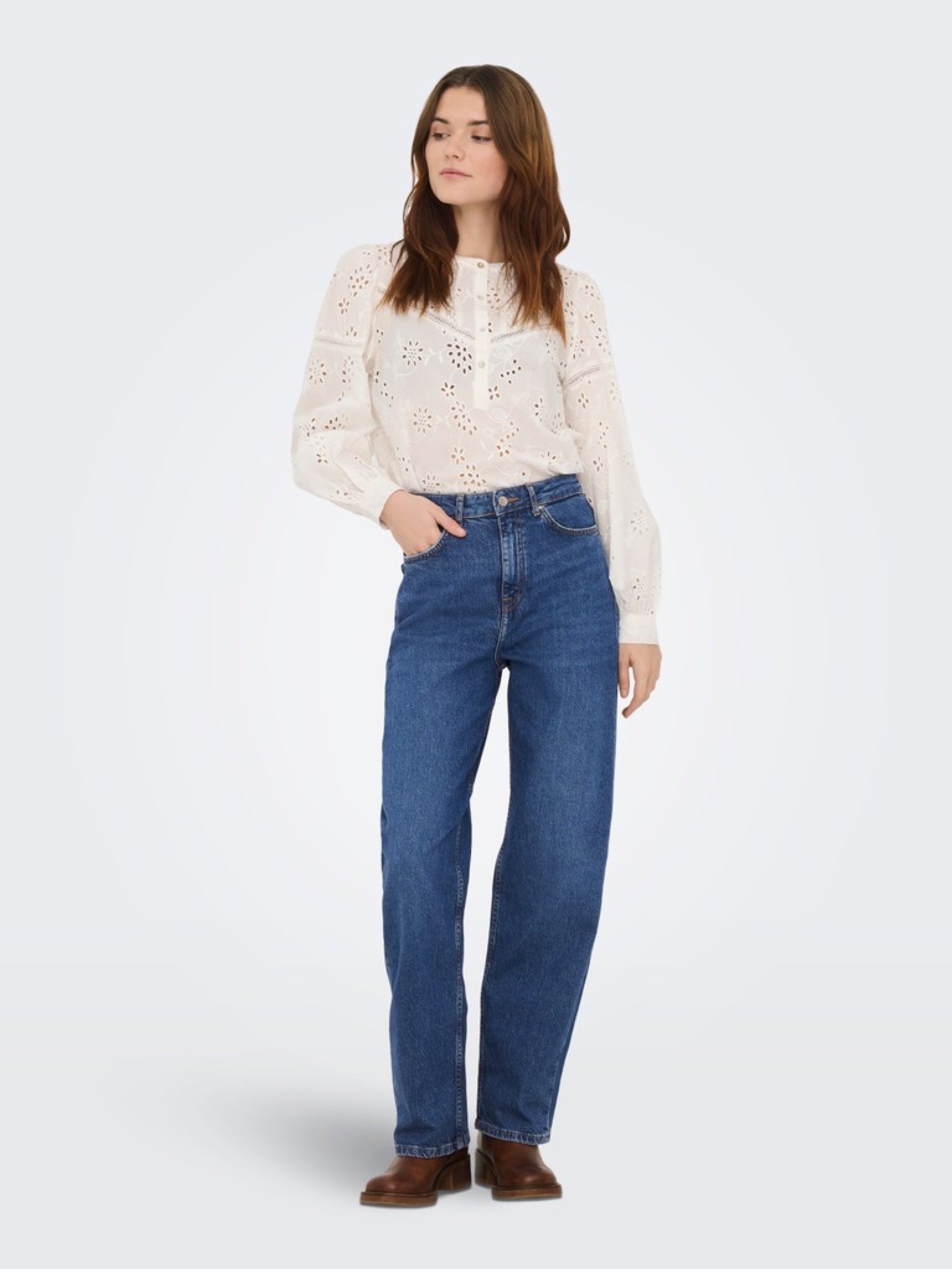 JDYBAILEY Jean barrel taille haute — Medium Blue Denim — vue 5